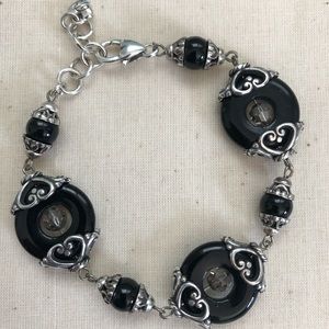 Brighton Silver & Onyx Bracelet